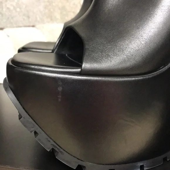 Authentic Versace Leather Platform Wedge Mules - Picture 9 of 17